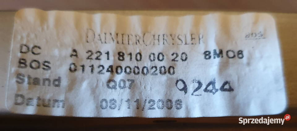 ELEKTRYCZNA ROLETA PÓŁKA ŚWIATŁO STOP MERCEDES S osobowe Poznań