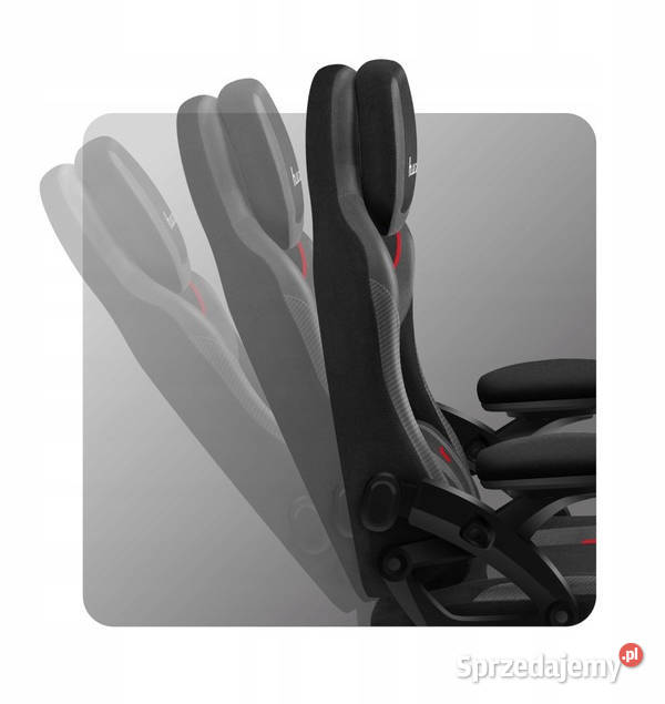 Fotel gamingowy z PODNÓŻKIEM pochylane oparcie Baranowo