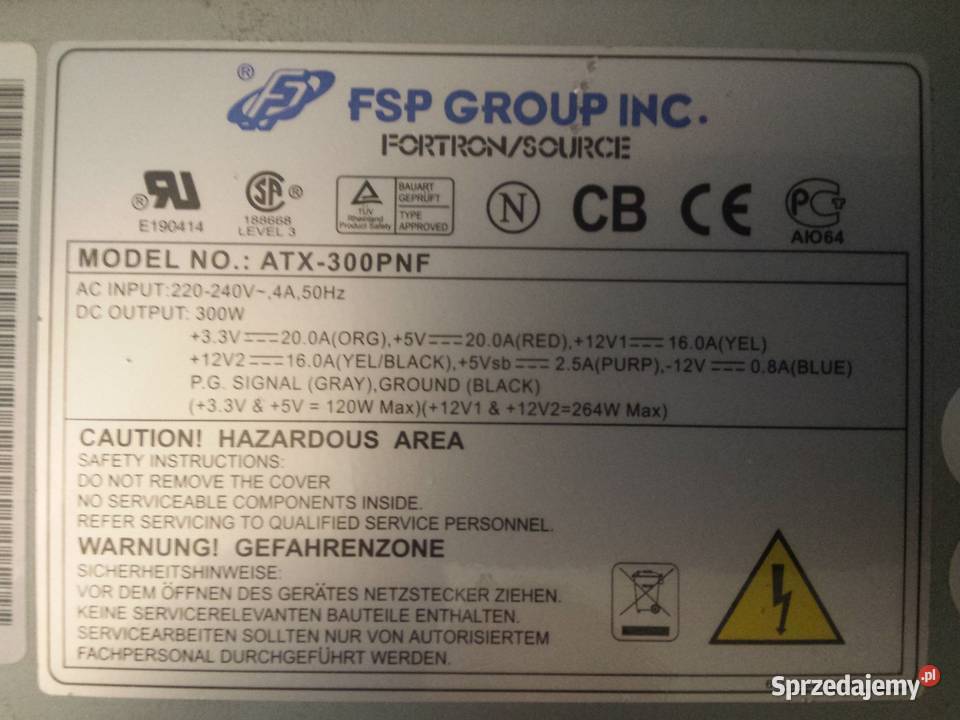 Zasilacz ATX 300W Fortron Łódź