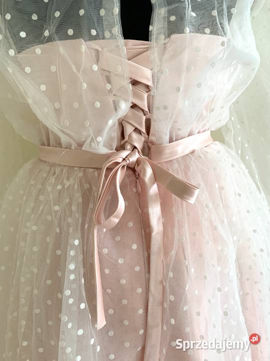 Krótka suknia ślubna różowa wesele druhna sprzedam