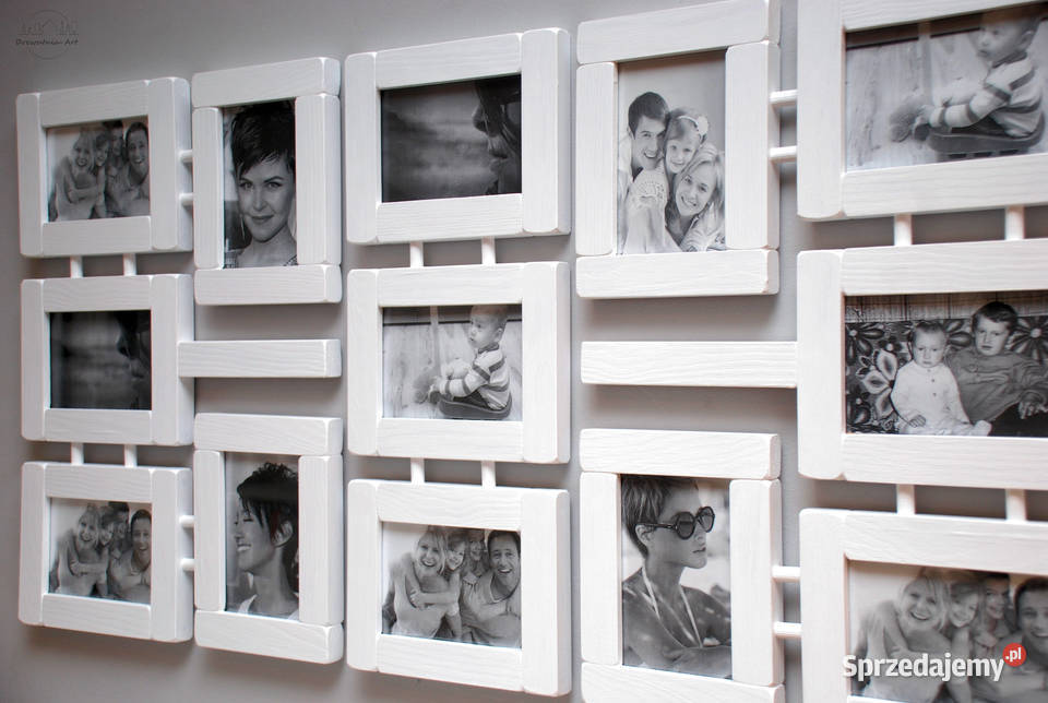 Biała galeria na 13 zdjęć 10x15 Drewno drewniana Olsztyn