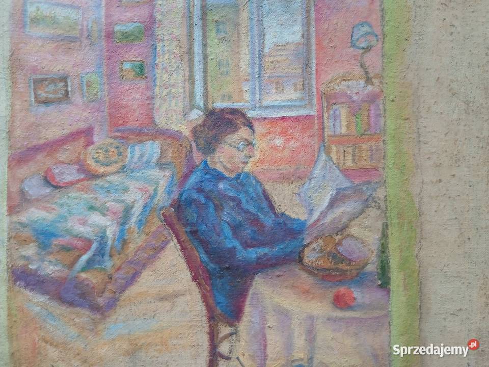 Stary obraz nieukończony bez tytułu kobieta Warszawa sprzedam