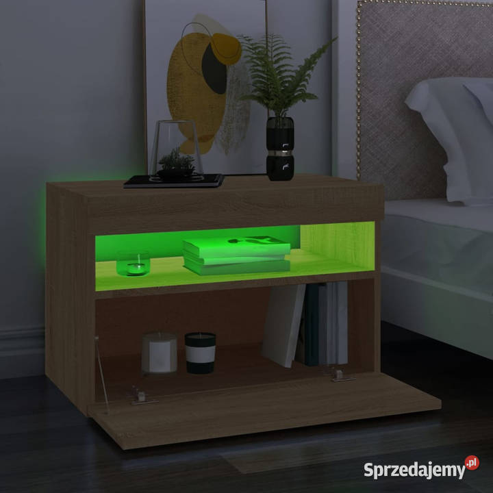 Szafka pod TV z oświetleniem LED dąb sonoma Warszawa