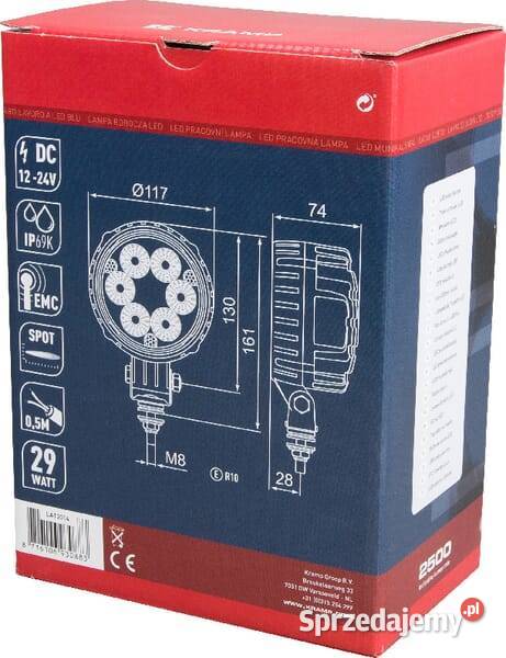 Lampa robocza LED okrągła 29W 2500 lm 1030V Kamionna