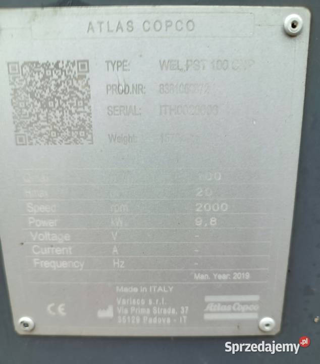 Pompa do wody Agregat pompowy Atlas Copco Wel Augustów sprzedam