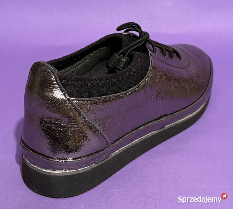 Skórzane damskie srebrne półbuty SERGIO BARDI szary/srebrny Żyrardów sprzedam