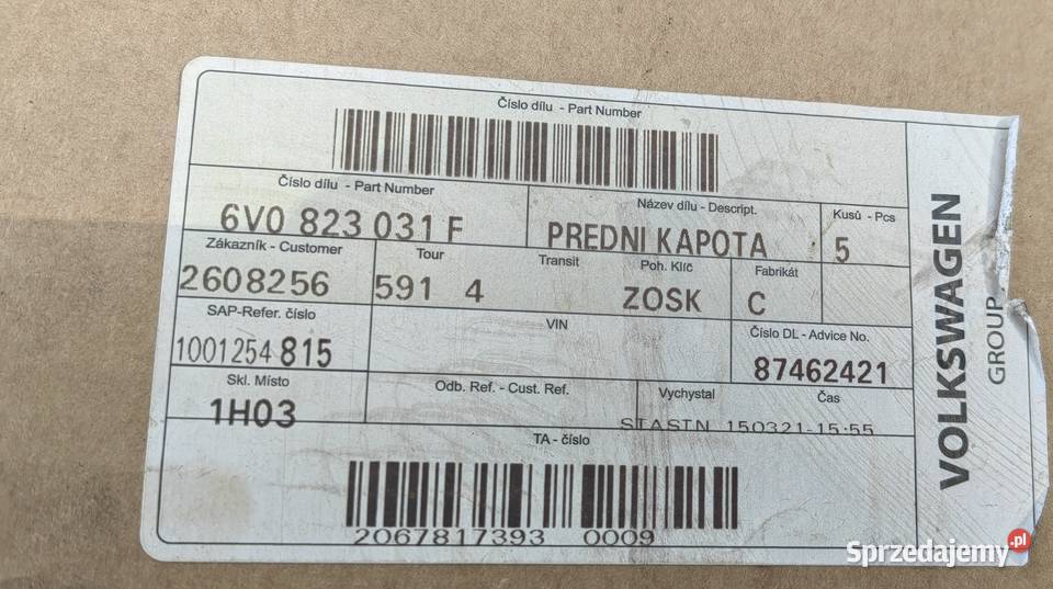 NOWA ORYGINALNA MASKA PRZEDNIA FABIA OE Rożnów