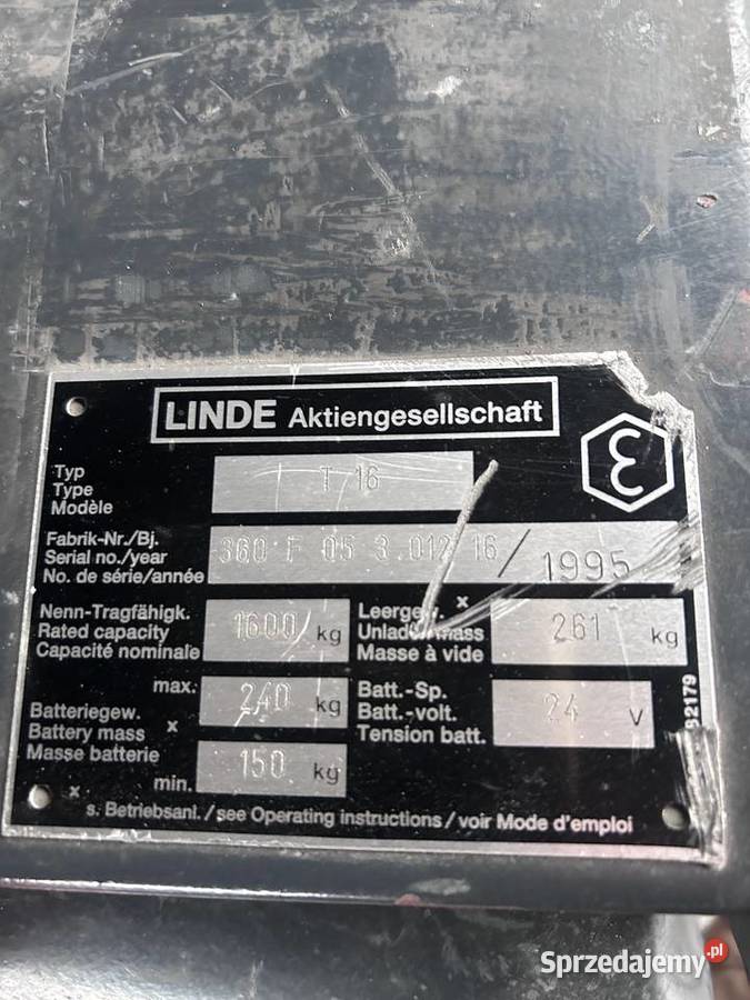 Paleciak Elektryczny widłowy LINDE T16 Śmigiel