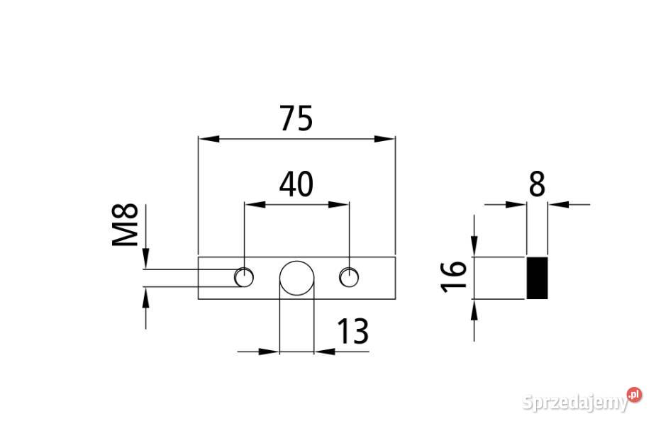 Płytka zawiasu H902H955 ocynk 75x16x8mm Przysieka Polska