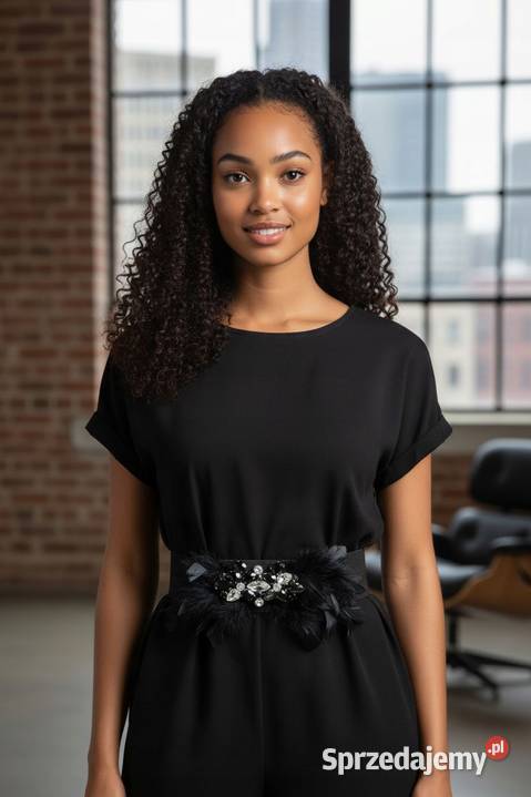 Pasek DamskiGUMA OZDOBNA BIŻUTERIA cekiny