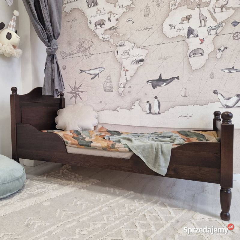 Łóżko drewniane stylowe boho OLLMEBEL Kraków