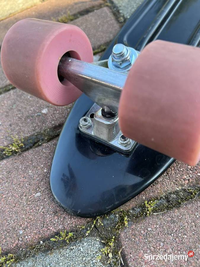 Deskorolka fiszka czarno różowa z kauczukowymi Jasło