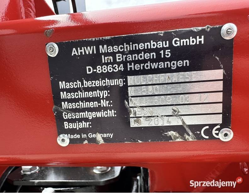 ROZDRABNIACZ DO PNI MARKI AHWI MULCHFRAESE M500 Pozostałe wielkopolskie Tuliszków