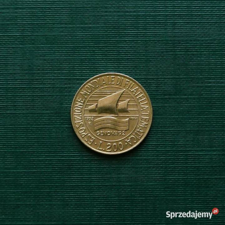 WŁOCHY 200 lirów 1992r Wystawa filatelistyczna w śląskie