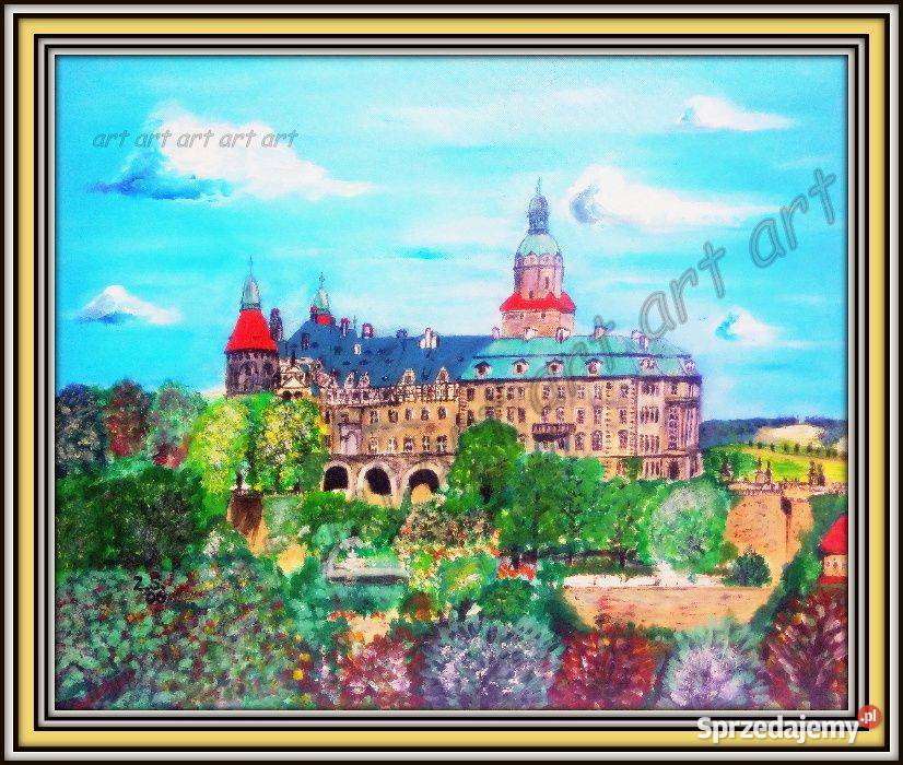 Obraz zamek ksląż 60 x 50 plótno Wałbrzych