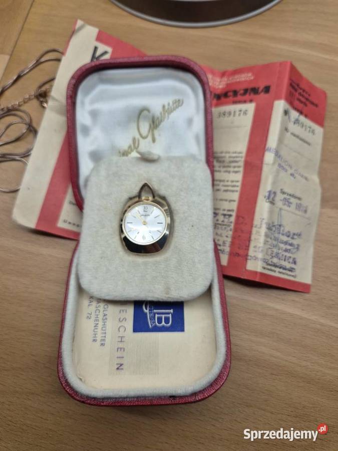 Rzadki unikalny zegarek naszyjnik Glashutte Chorzów sprzedam