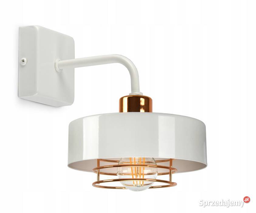 Lampa Ścienna Kinkiet Loft Czarna z Miedzią Choroszcz