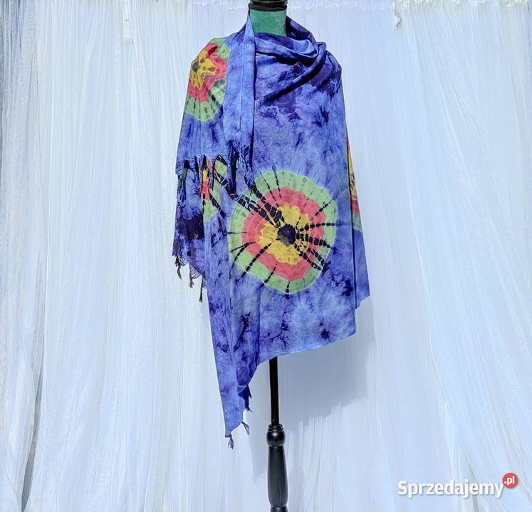 Duża chusta szal tie dye barwiona boho bohemian Dla kobiet Szczecin