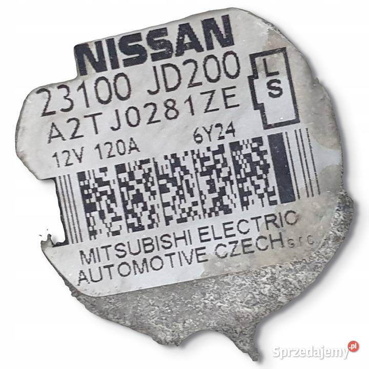 ALTERNATOR Nissan Qashqai 20 16V 23100JD200 Chełm