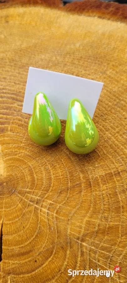 Zielone łezki kolczyki