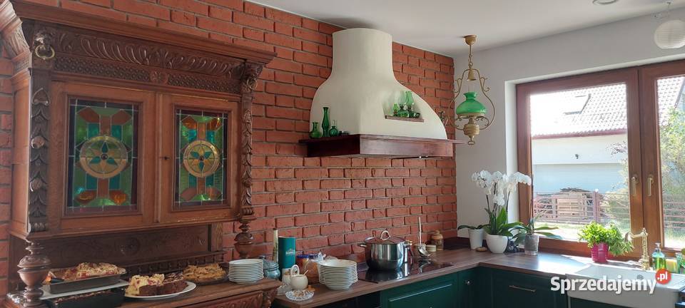 Okap kuchenny kominowy na wymiar przyścienny vintage wiejski