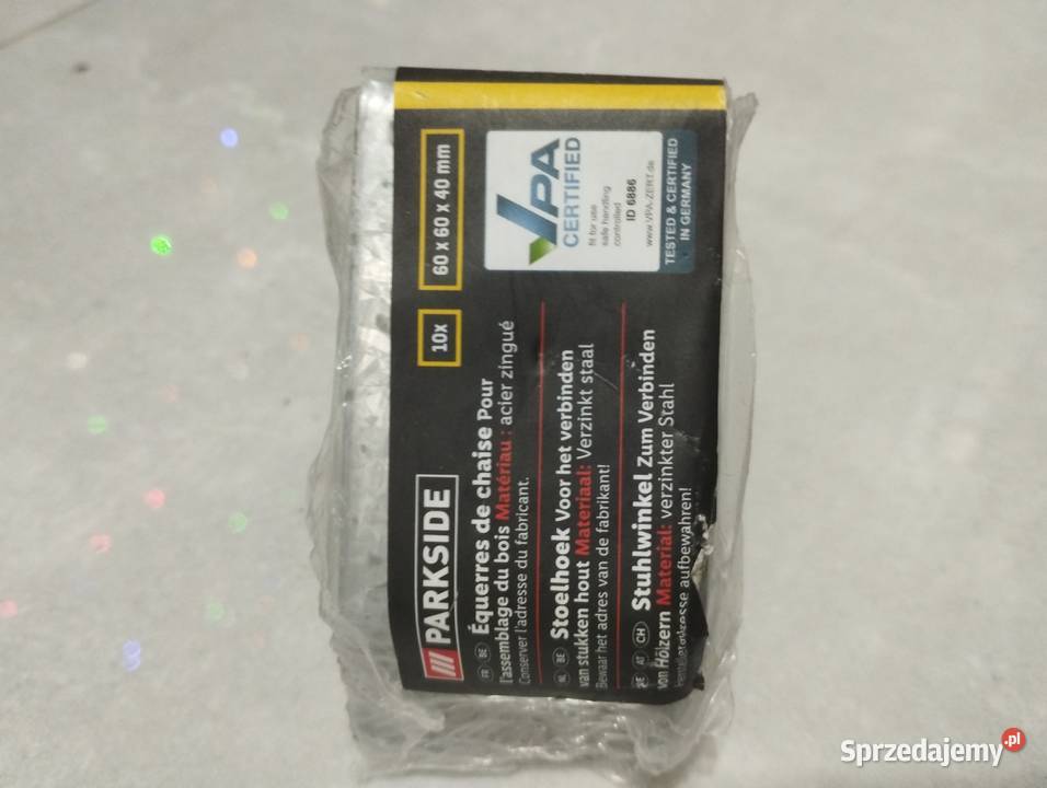 Parkside kątownik 10 sztuk 60x60x40mm nowe Warlubie sprzedam