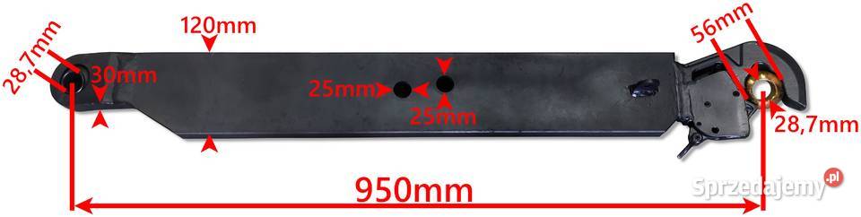 2x WZMOCNIONE Cięgło Boczne BELKA RAMIĘ 950 mm Solec Kujawski
