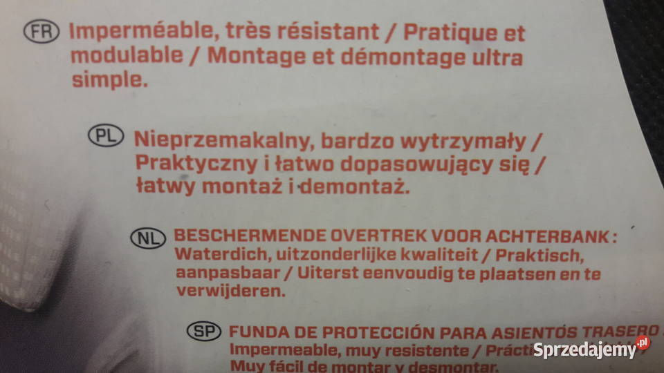 Pokrowiec ochronny na tylną kanapę samochodu Głuchołazy
