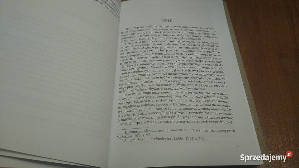 Status poznawczy matematyki Jarosław Mrozek UG sprzedam