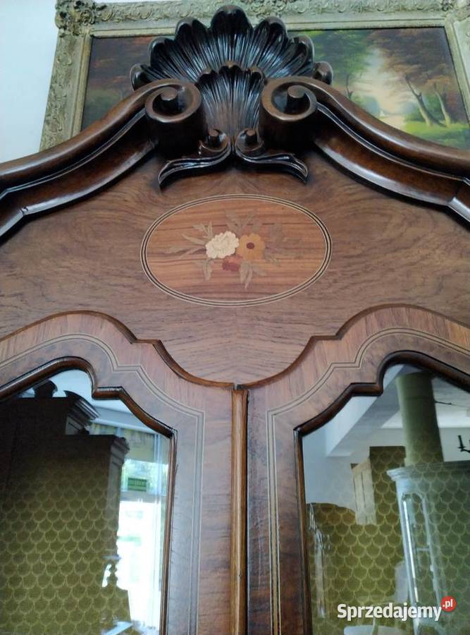 Piękna witryna biblioteka intarsje włoski barok Białystok