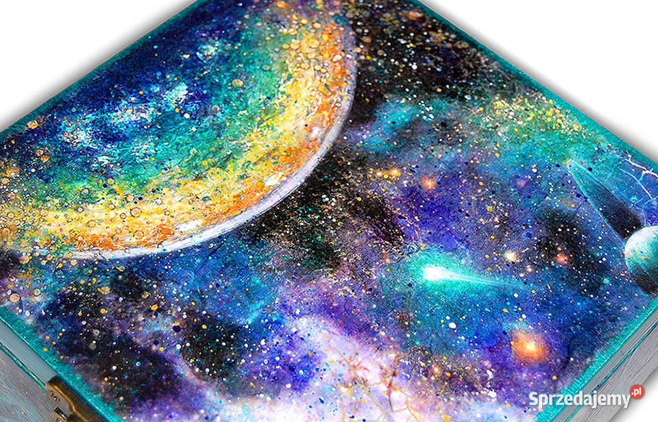 SZKATUŁKA drewniane pudełko KOSMOS metallic Bydgoszcz sprzedam