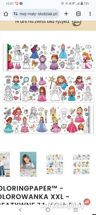 Duża kolorowanka samoprzylepna 3m księżniczki Kwidzyn