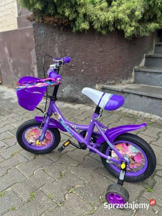 Rowerek 12 elza różowy fioletowy Kółka boczne  Szczecin