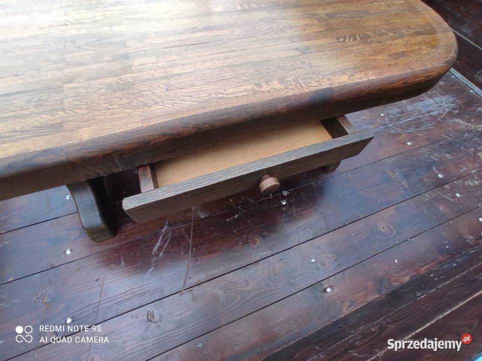 Masywna dębowa owalna ława 100 drewno blat 7 Dom i Ogród Iłża