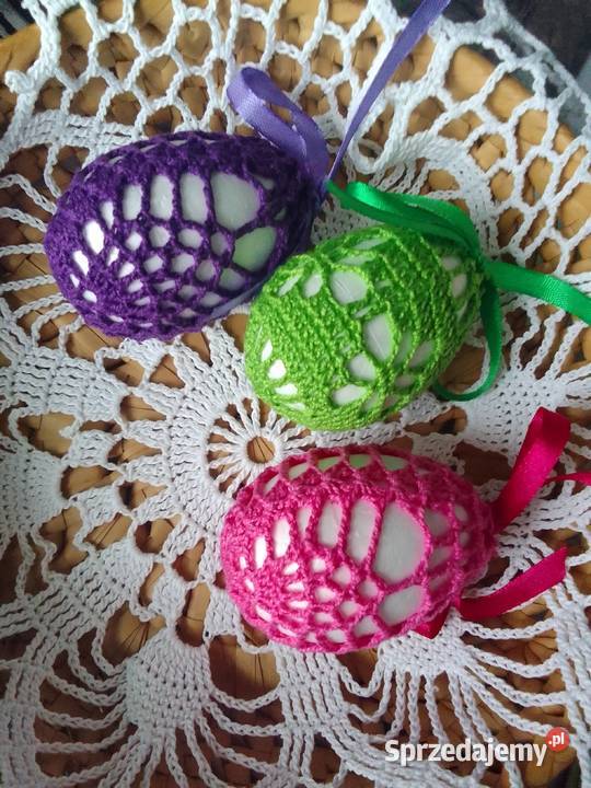 Pisanki koszulki na jajka szydełkowe wielkanoc wielokolorowy Dekoracje świąteczne lubelskie