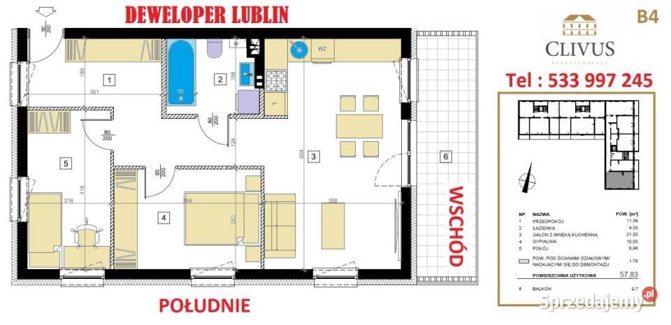 Mieszkanie Lublin 5783m2 3pok lubelskie sprzedam