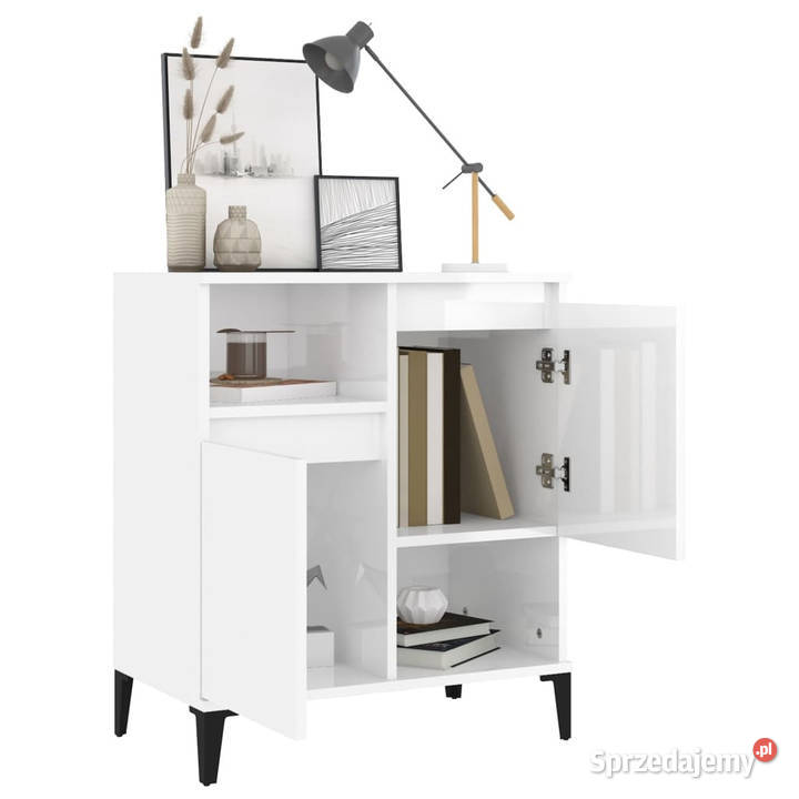 Komoda biała z połyskiem 60x35x70 materiał sprzedam