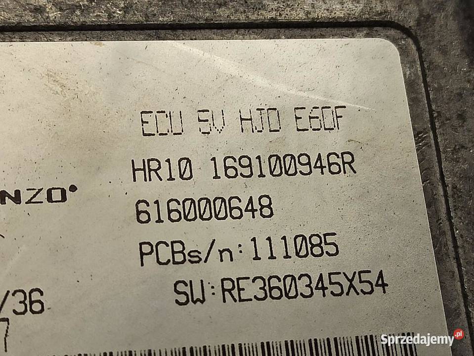 DACIA DUSTER KOMPUTER SILNIKA 169100946R