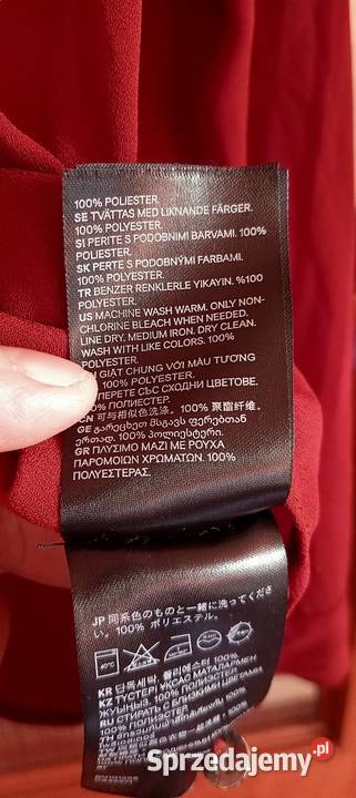 Bordowa bluzka z żabotem H&M lubuskie Kowalec