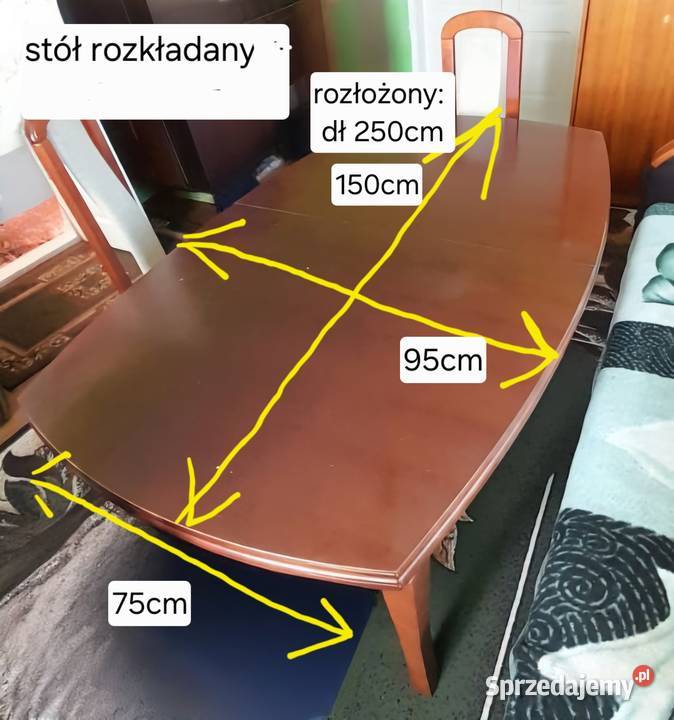 Duży stół rozkładany 150cm