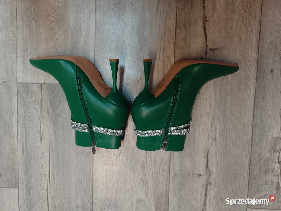 49 Zielone bogato zdobione botki Szpilki Kozaki Kozaki małopolskie Kraków