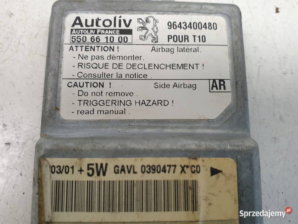 Peugeot 206 CZUJNIK UDERZENIOWY 9643400480 lubelskie