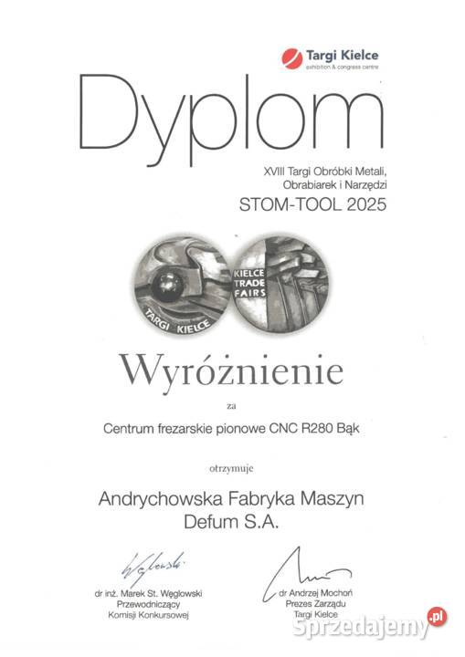 Centrum Pionowe CNC R280 Bąk AFM DEFUM sprzedam