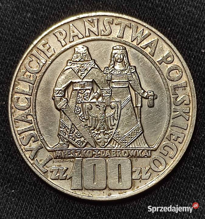 Moneta 100 1966r Mieszko i Dąbrówka srebro wielkopolskie Poznań sprzedam