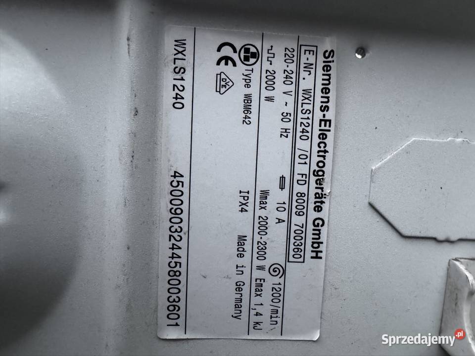 Pralka na części Siemens wxls1240 Wrocław