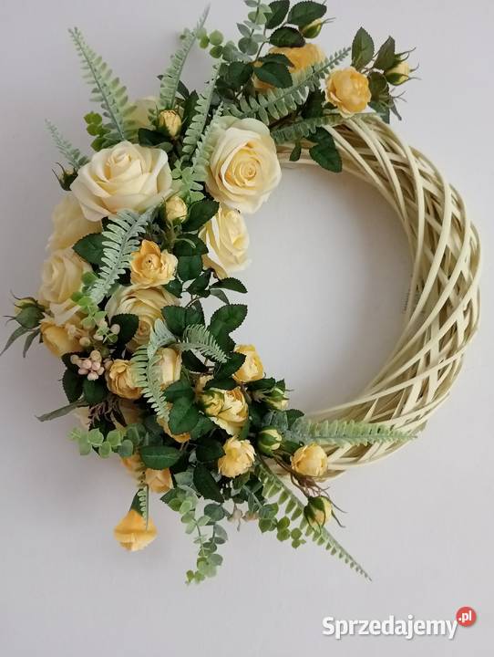 Wianek na drzwi wianek wiklinowy sztuczne kwiaty Radom