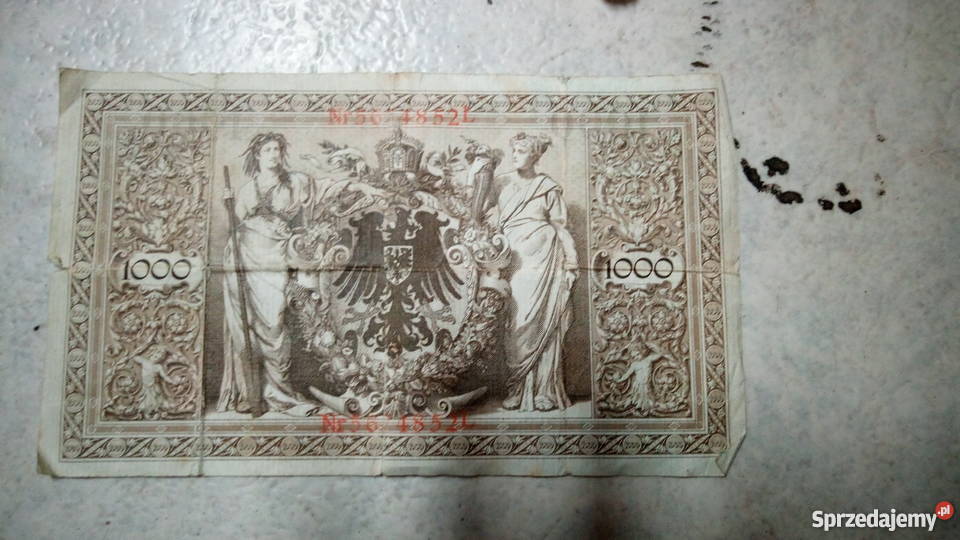 Banknoty 100 marek 1908r 1000 marek 20000 marek Pozostałe Błaszki