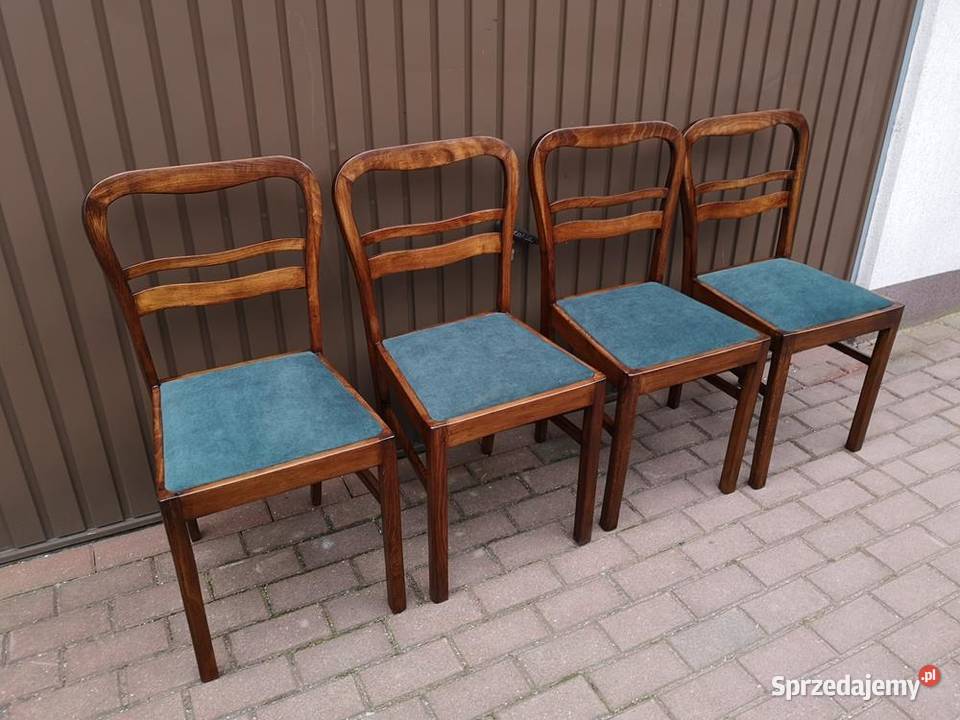 Krzesła ARTDECO Stare Antyk Komplet 4 Sztuki