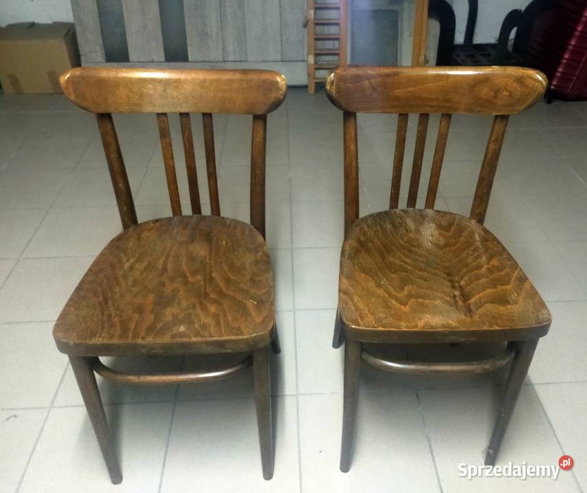 2 sztuki drewnianych krzesał z PRL Meble Kraków