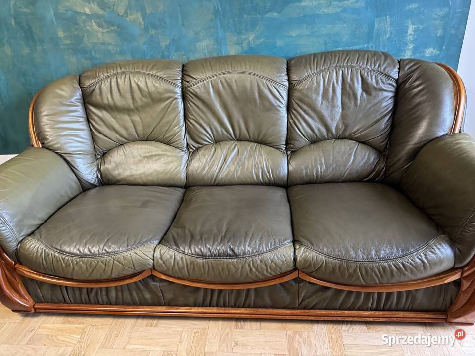 Sofa z czasów PRL skórzana lata 80 te 20 w antyk Częstochowa